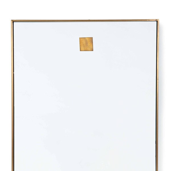 top of hanging mirror with brass frame
